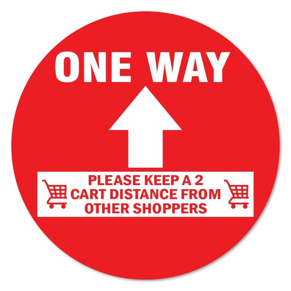 Signmission One Way Arrow 2 Cart Distance Non-Slip Floor Graphic, 7" x 7", FD-X-7-99982 FD-X-7-99982 - main
